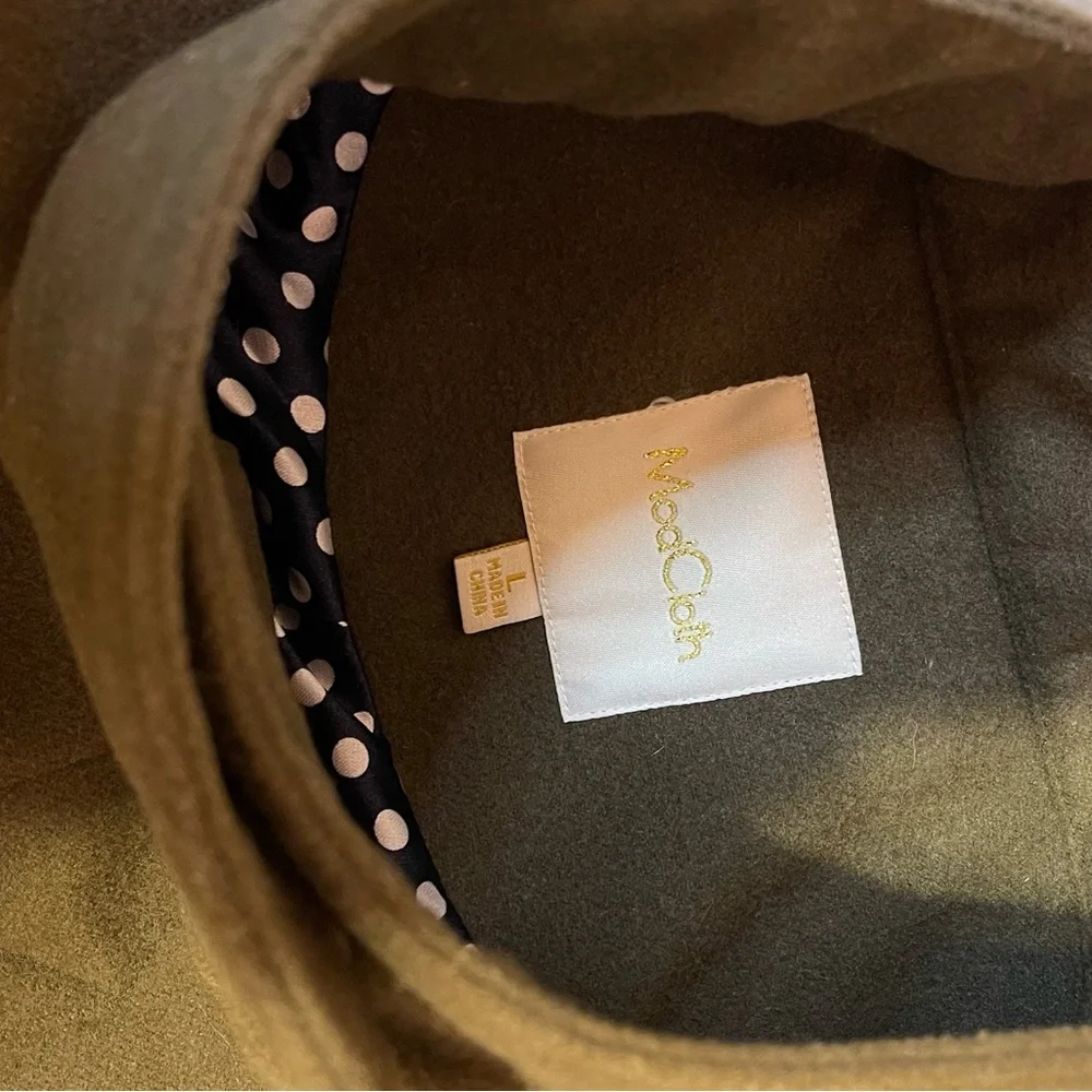 Modcloth Olive Belted High Collar Wool Coat - Picture 6 of 13